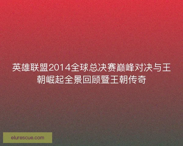 英雄联盟2014全球总决赛巅峰对决与王朝崛起全景回顾暨王朝传奇